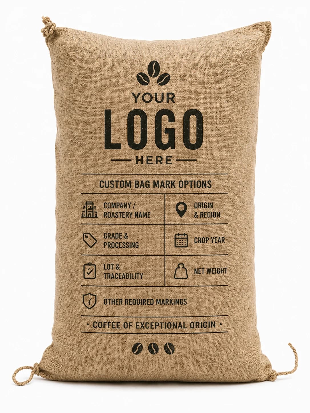 Custom coffee bag with branding